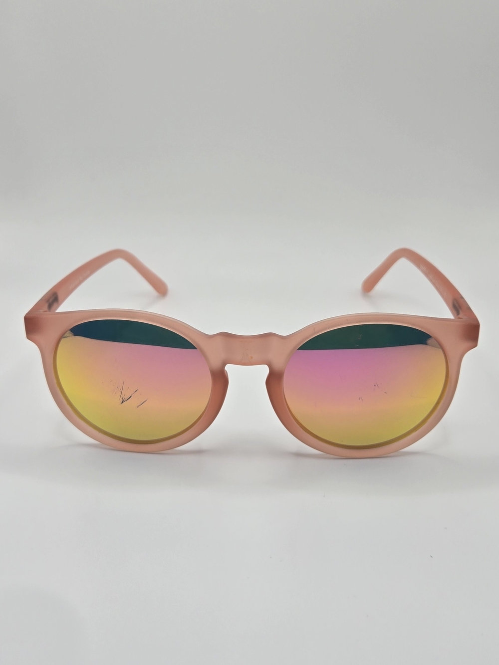 Goodr Circle G Pink Frame Sunglasses with Pink-Gold Mirrored Lenses
